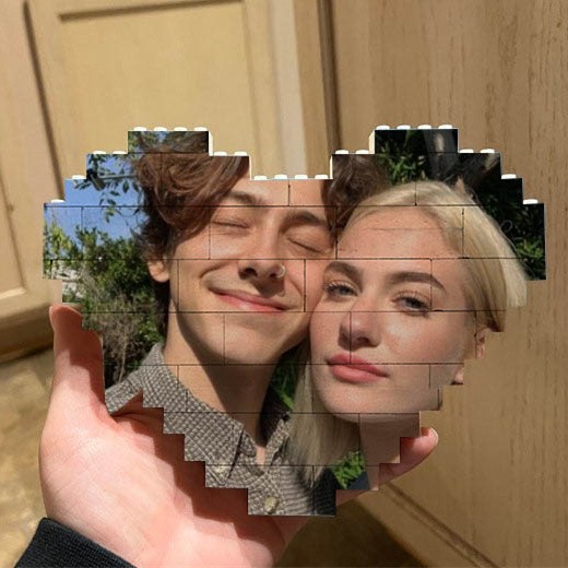 Personalisierte Herz-Foto-Block-Puzzle-Baustein-Jubiläums-Geburtstags-Valentinstag-Geschenkideen