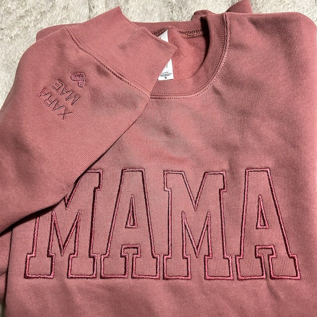 Benutzerdefinierte Mama bestickt Sweatshirt Hoodie mit Kindernamen für Muttertag Geschenkideen