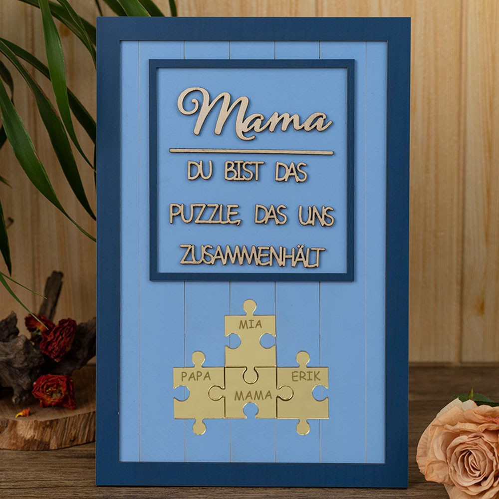 Benutzerdefinierte Mama Puzzle Zeichen mit Namen der Kinder für Mama Oma Muttertag