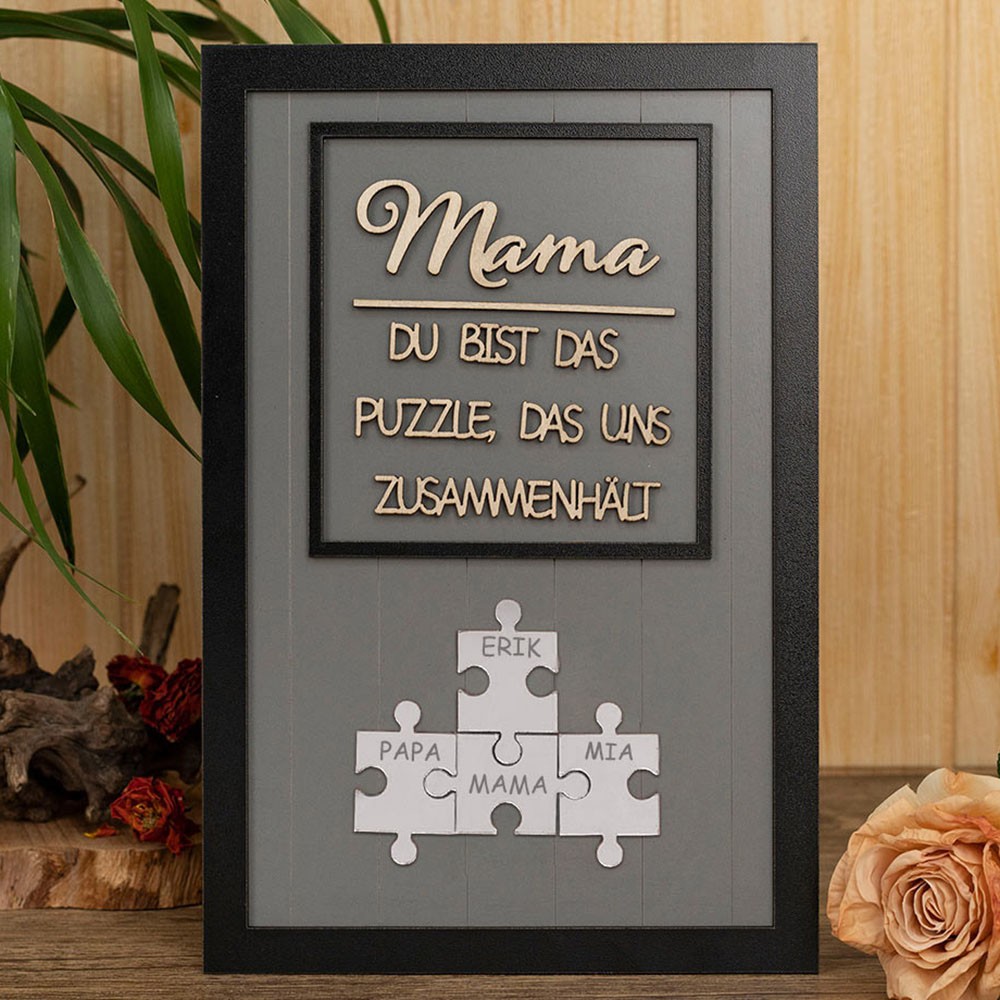 Benutzerdefinierte Mama Puzzle Zeichen mit Namen der Kinder für Mama Oma Muttertag