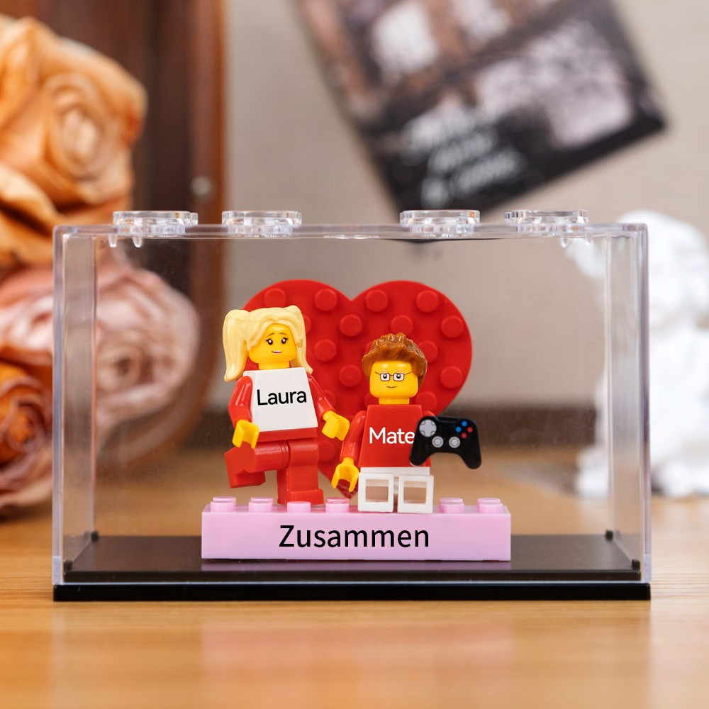 Personalisierte Kleine Figur mit Box für Paar Valentinstagsgeschenk