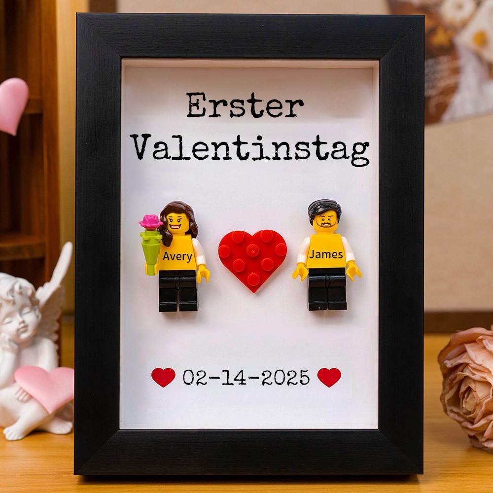 Personalisierte Figur mit Rahmen für Paar Valentinstag Geschenk