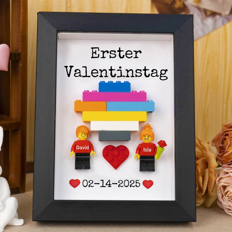 Personalisierte Figur mit Rahmen für Paar Valentinstag Geschenk