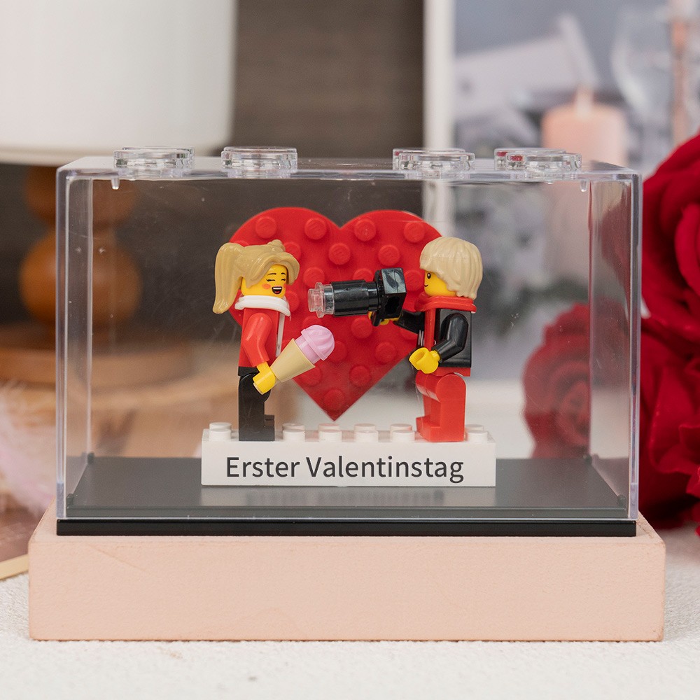 Personalisierte Kleine Figur mit Box für Paar Valentinstagsgeschenk