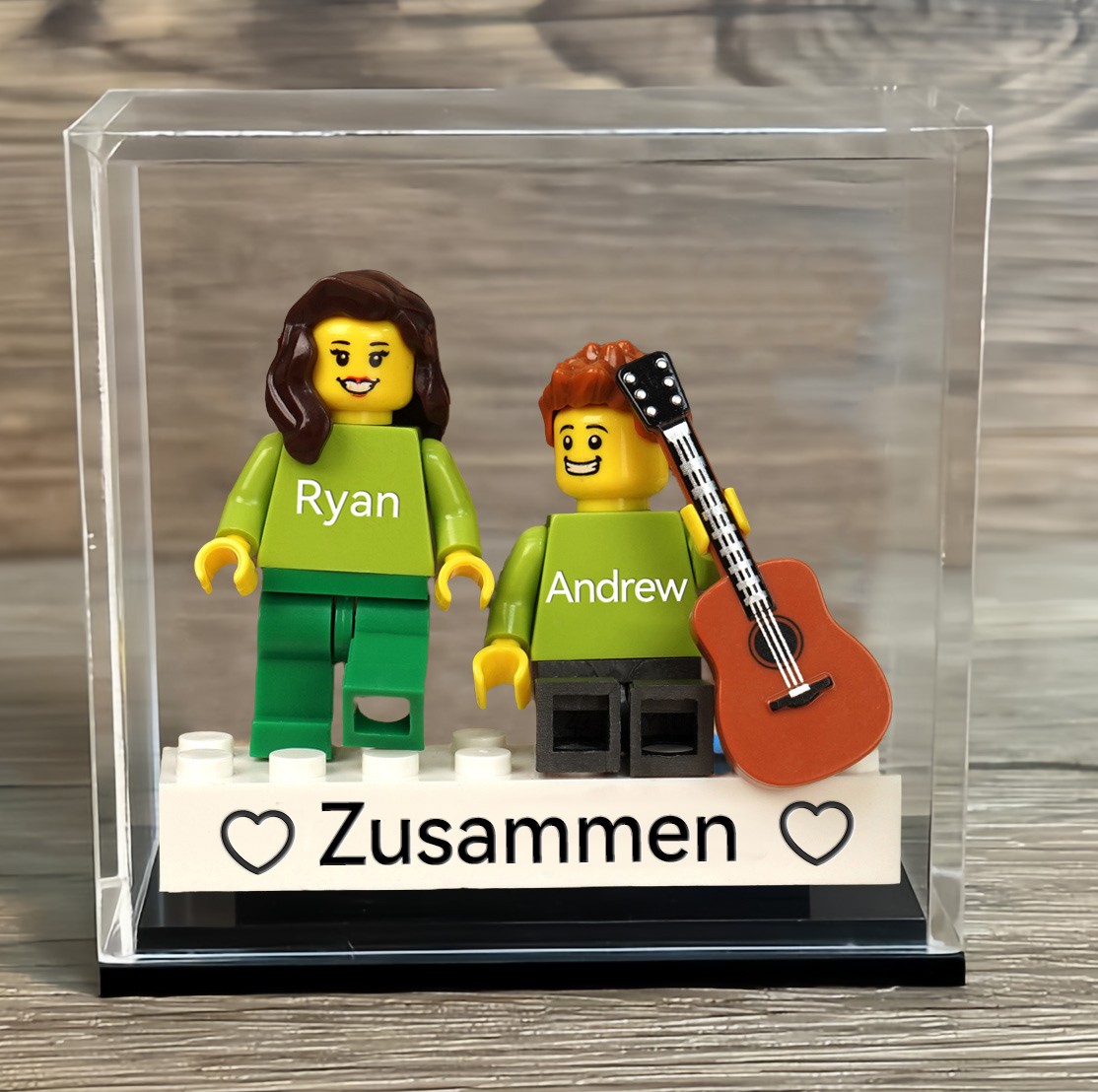 Personalisierte Kleine Figur mit Box für Paar Valentinstagsgeschenk