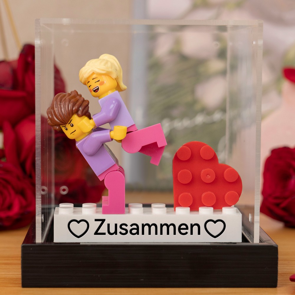 Personalisierte Kleine Figur mit Box für Paar Valentinstagsgeschenk