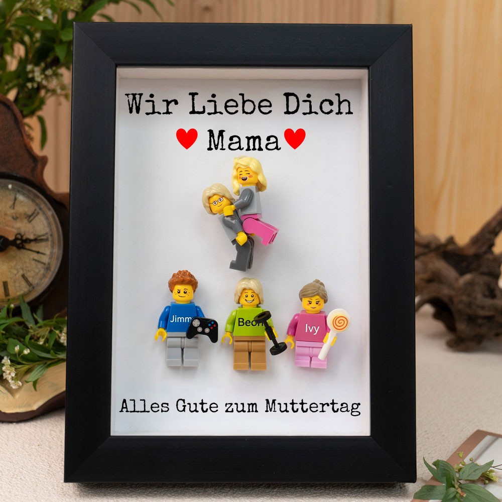 Personalisierte Kleine Figur mit Rahmen für Mama Muttertag Geschenk