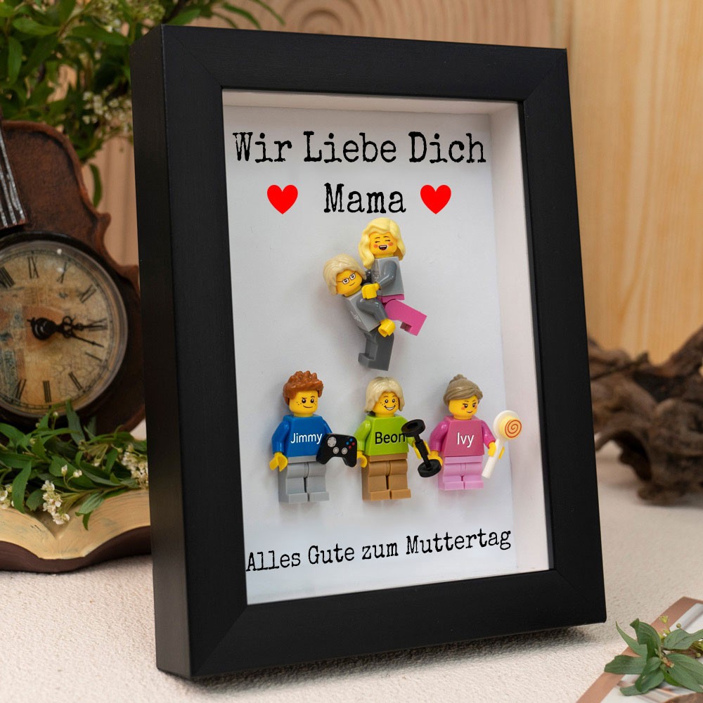 Personalisierte Kleine Figur mit Rahmen für Mama Muttertag Geschenk