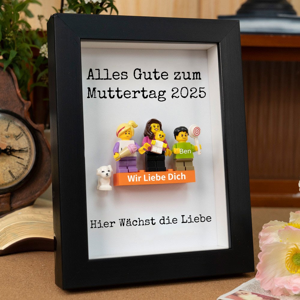 Personalisierte Kleine Figur mit Rahmen und Ziegelstein für Mama Muttertag Geschenk