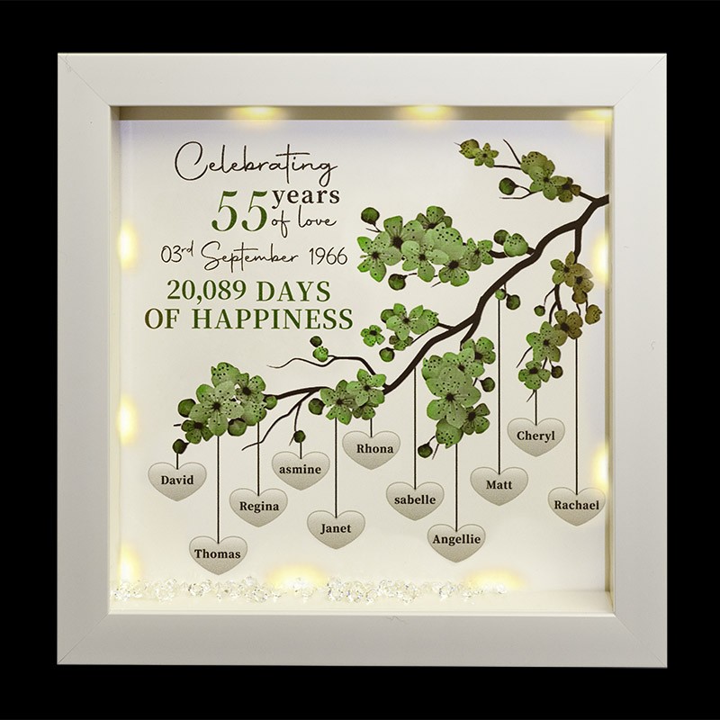 Personalisierte Jahrestag Stammbaum Rahmen Home Decor Weihnachtsgeschenk für Mama Oma