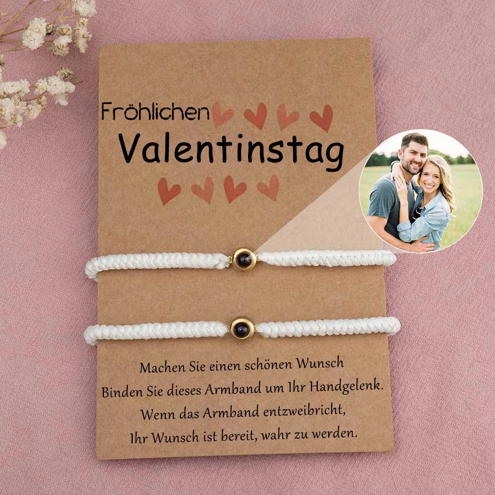 Personalisiertes Foto-Projektionsarmband für ein Paar zum Valentinstag