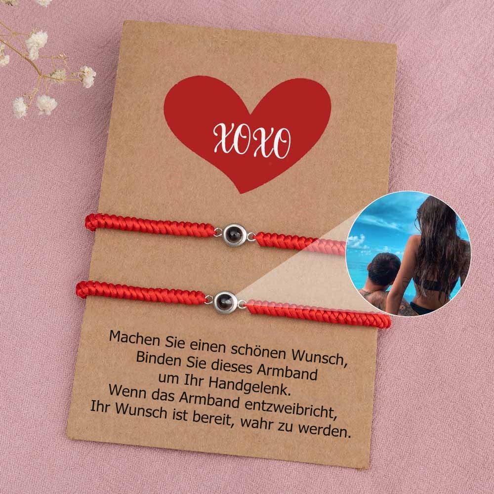 Personalisiertes Foto-Projektionsarmband für ein Paar zum Valentinstag