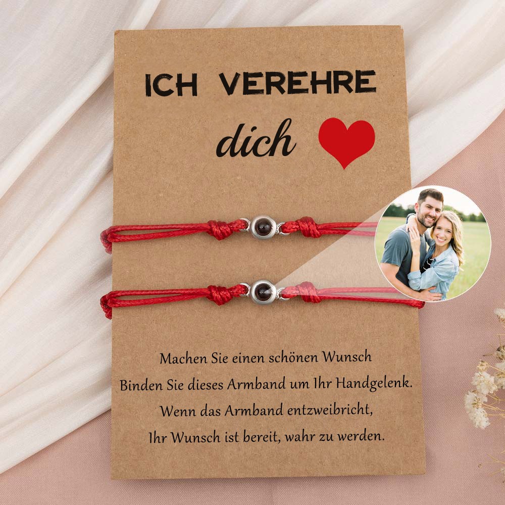 Personalisiertes Foto-Projektionsarmband für ein Paar zum Valentinstag