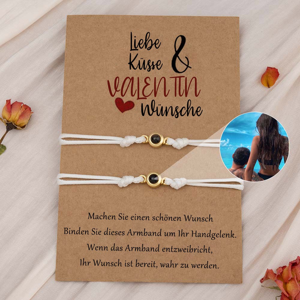 Personalisiertes Erinnerungs-Fotoprojektionsarmband für Paare zum Valentinstag