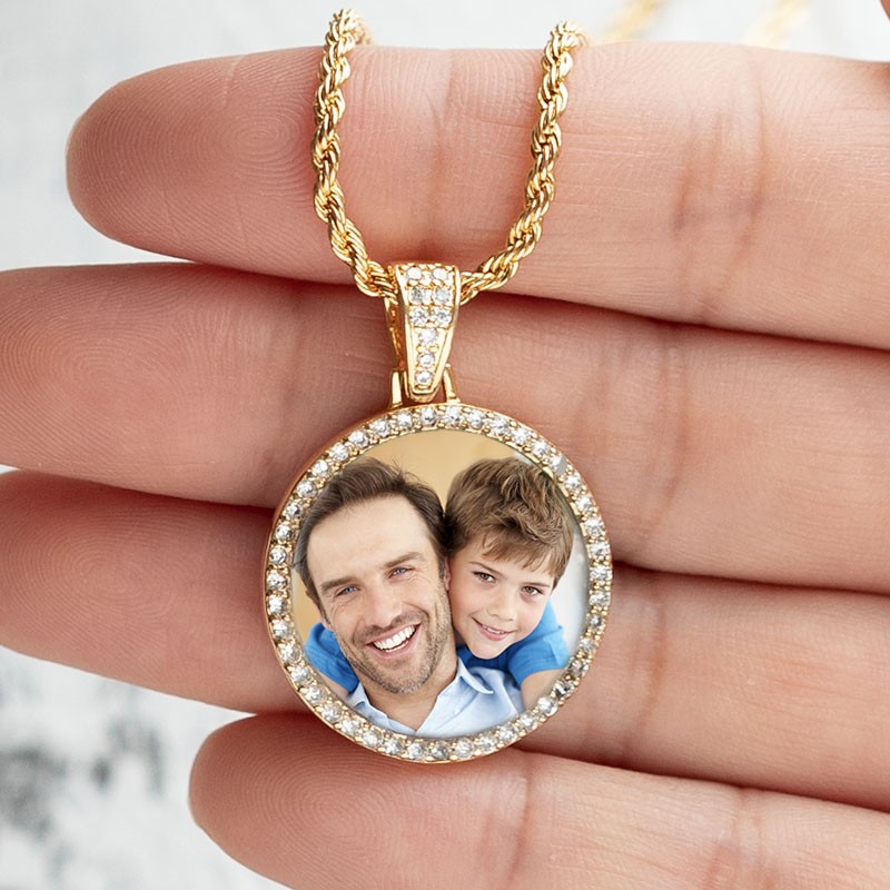 Personalisierte Foto-Halskette für Papa, Vatertag