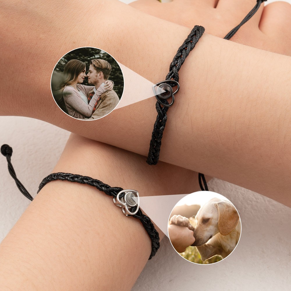 Personalisiertes Herzarmband mit Fotoprojektion für Ehefrau, Seelenverwandte, Geschenkideen zum Valentinstag