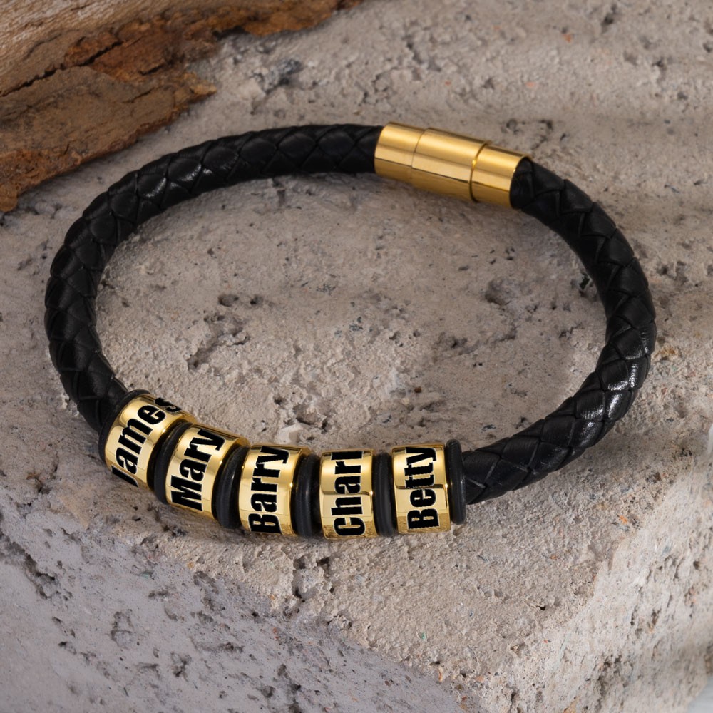 Graviertes Armband für Männer mit personalisiertem Namen, Weihnachts- und Geburtstagsgeschenk für Vater, Ehemann, Freund