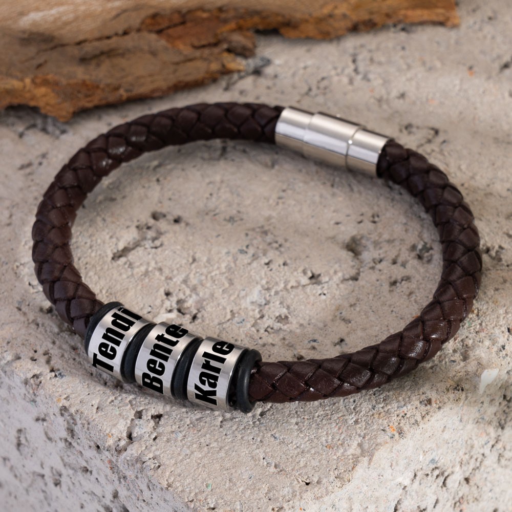 Graviertes Armband für Männer mit personalisiertem Namen, Weihnachts- und Geburtstagsgeschenk für Vater, Ehemann, Freund