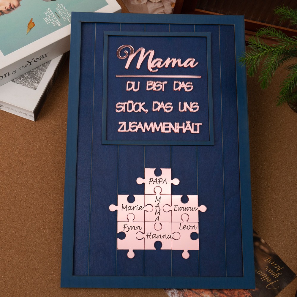 Benutzerdefinierte Mama Puzzle Zeichen mit Namen der Kinder für Mama Oma Muttertag