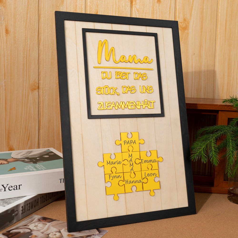 Benutzerdefinierte Mama Puzzle Zeichen mit Namen der Kinder für Mama Oma Muttertag