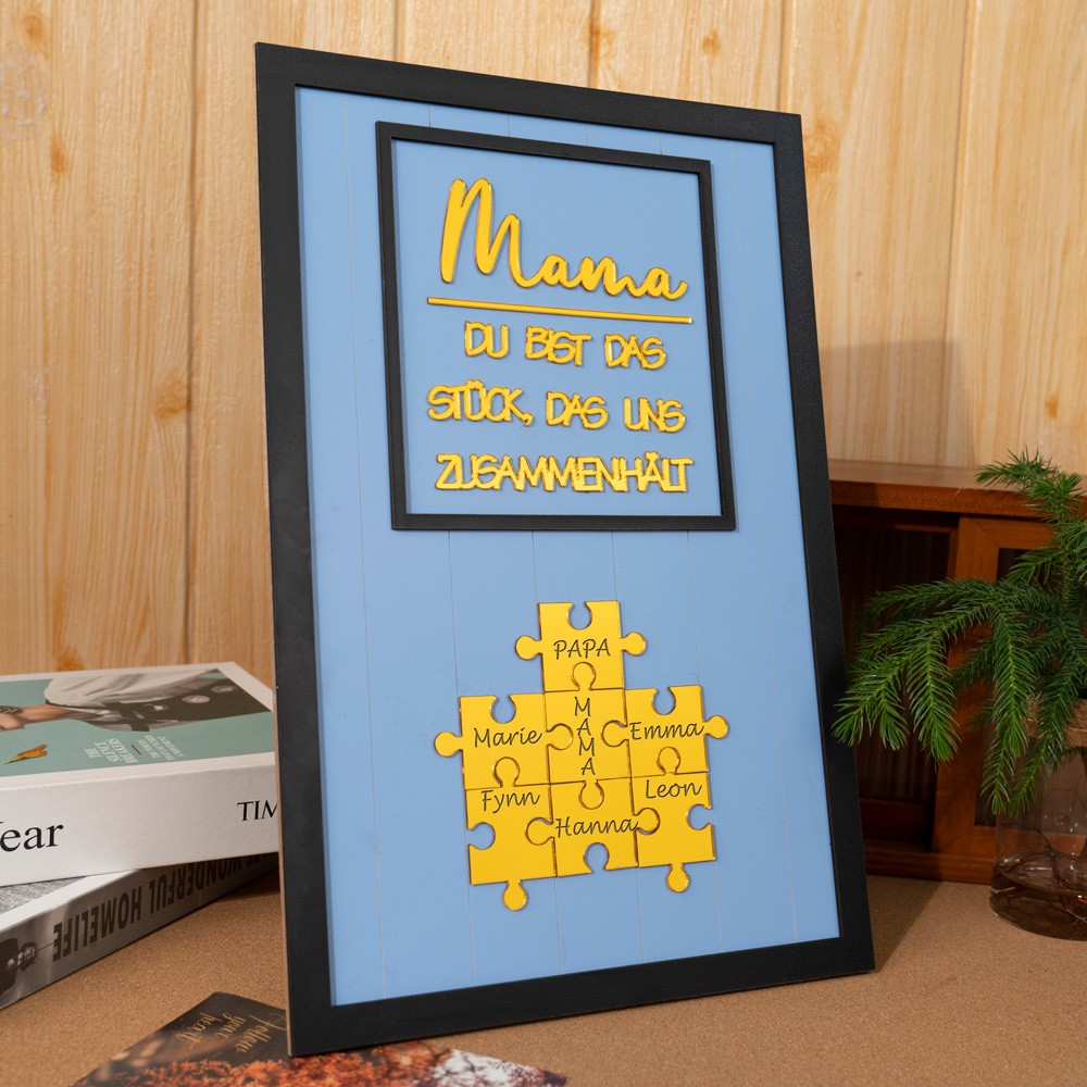 Benutzerdefinierte Mama Puzzle Zeichen mit Namen der Kinder für Mama Oma Muttertag