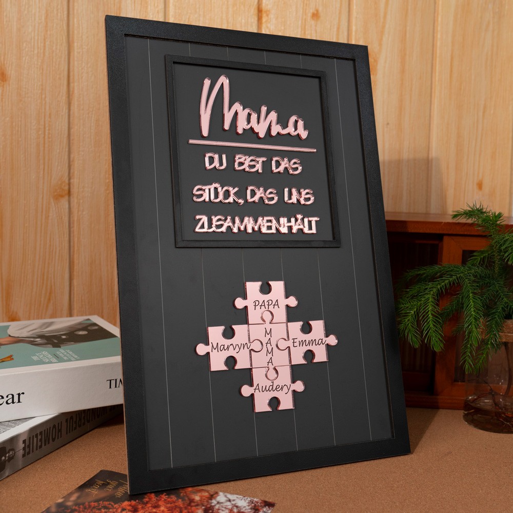 Benutzerdefinierte Mama Puzzle Zeichen mit Namen der Kinder für Mama Oma Muttertag