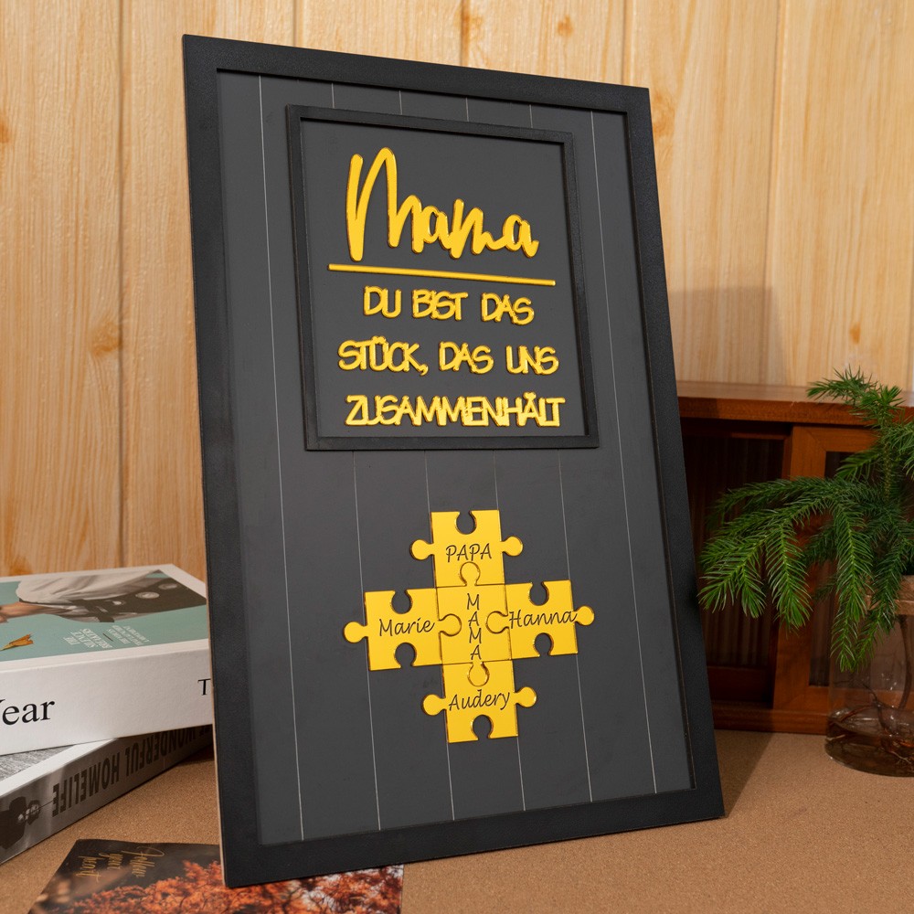 Benutzerdefinierte Mama Puzzle Zeichen mit Namen der Kinder für Mama Oma Muttertag