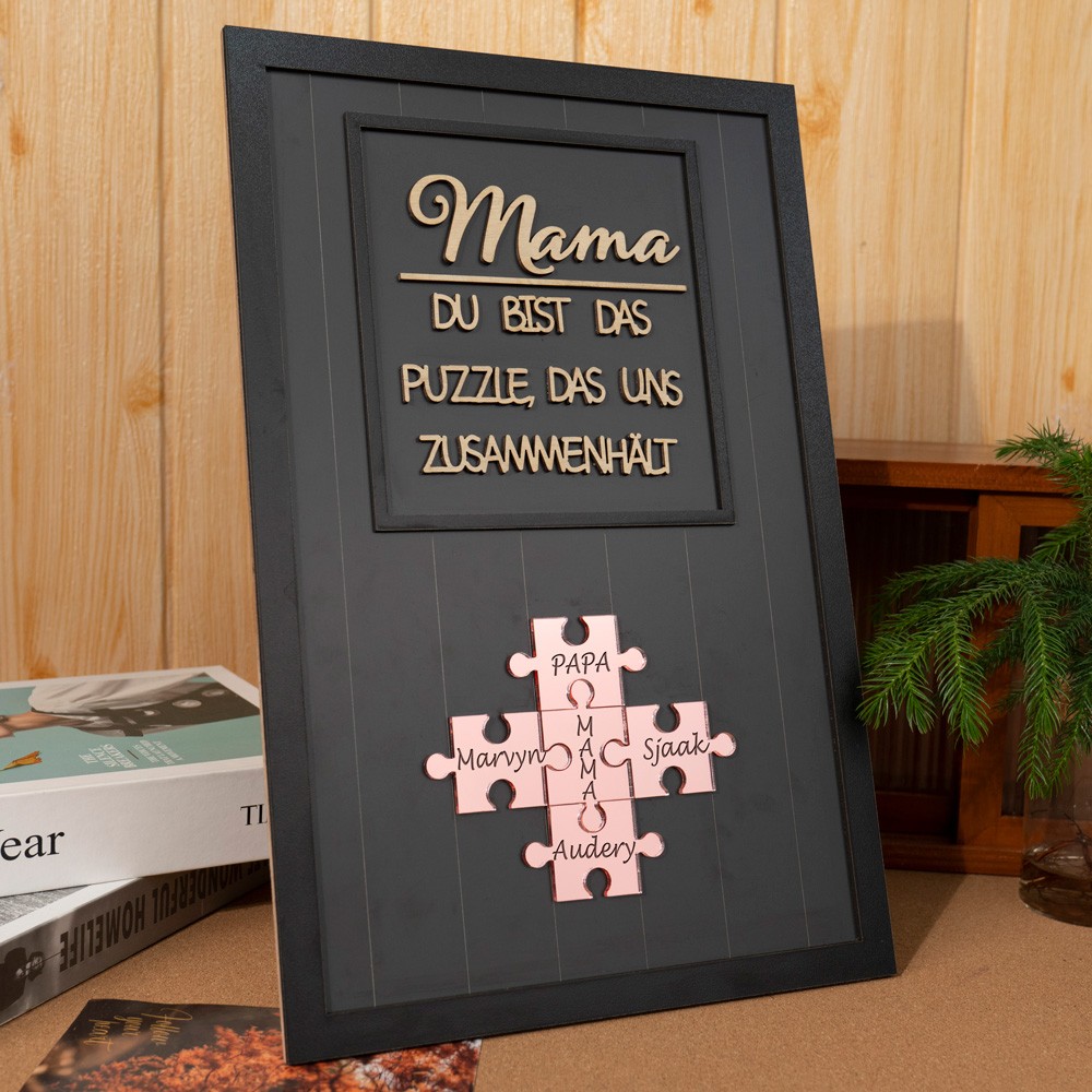 Benutzerdefinierte Mama Puzzle Zeichen mit Namen der Kinder für Mama Oma Muttertag