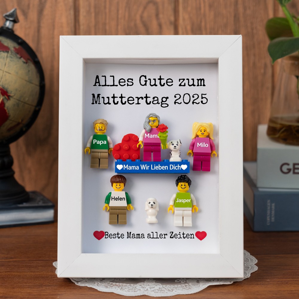 Personalisierte Kleine Figur mit Rahmen und Ziegelstein für Mama Muttertag Geschenk