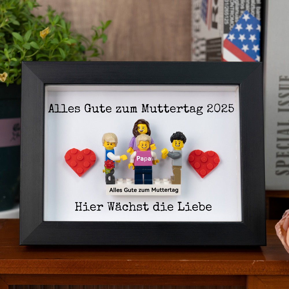 Personalisierte Kleine Figur mit Rahmen und Ziegelstein für Mama Muttertag Geschenk