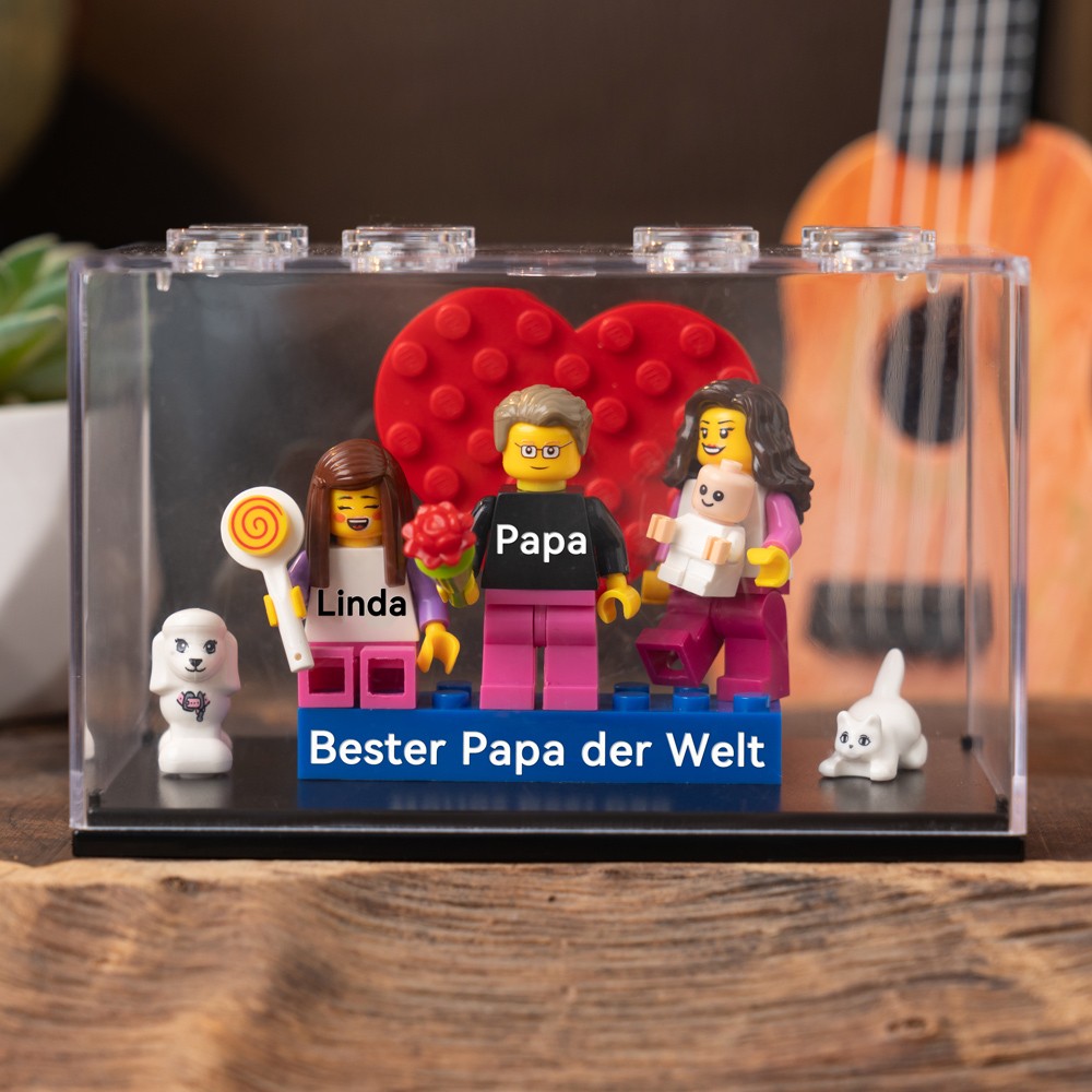 Personalisierte Kleine Figur mit Box für Papa Vatertag Geschenk