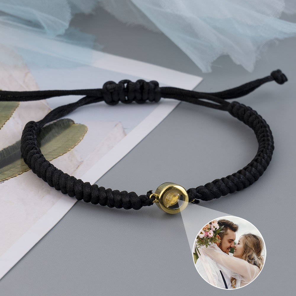 Personalisiert Fotoprojektions-Charm-Armband für Paar-Jahrestags-Hochzeit