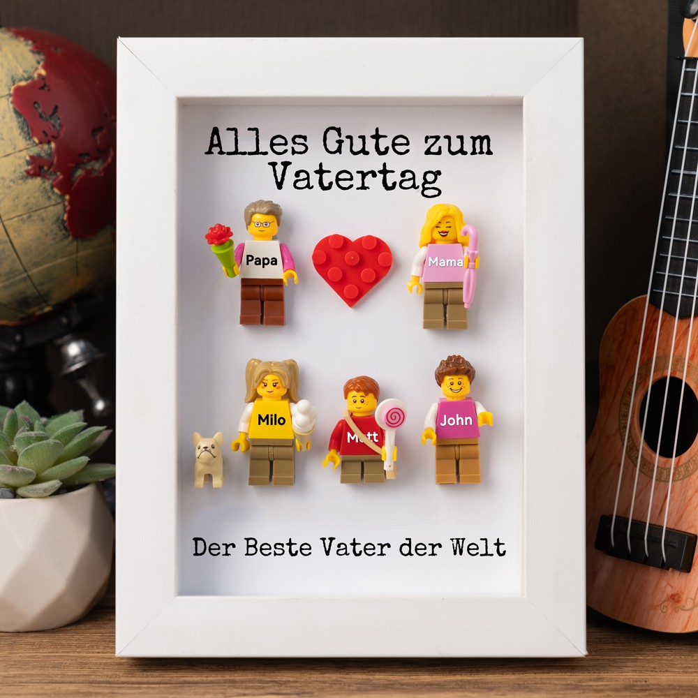 Personalisierte Kleine Figur mit Rahmen für Papa Vatertag Geschenk