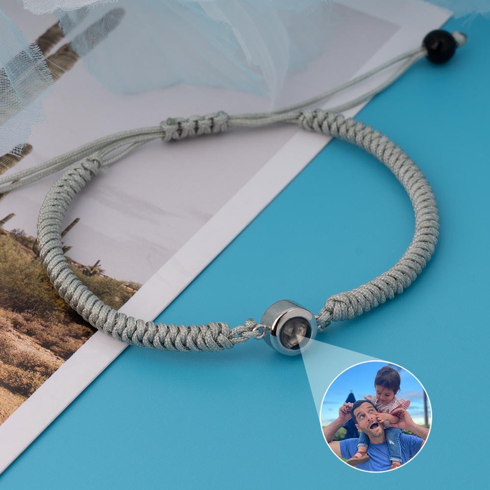 Personalisiert Fotoprojektions-Charm-Armband für den Vatertag