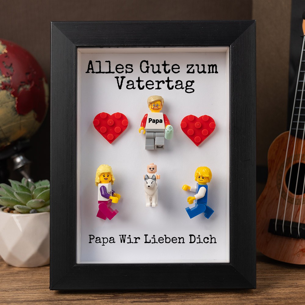 Personalisierte Kleine Figur mit Rahmen für Papa Vatertag Geschenk