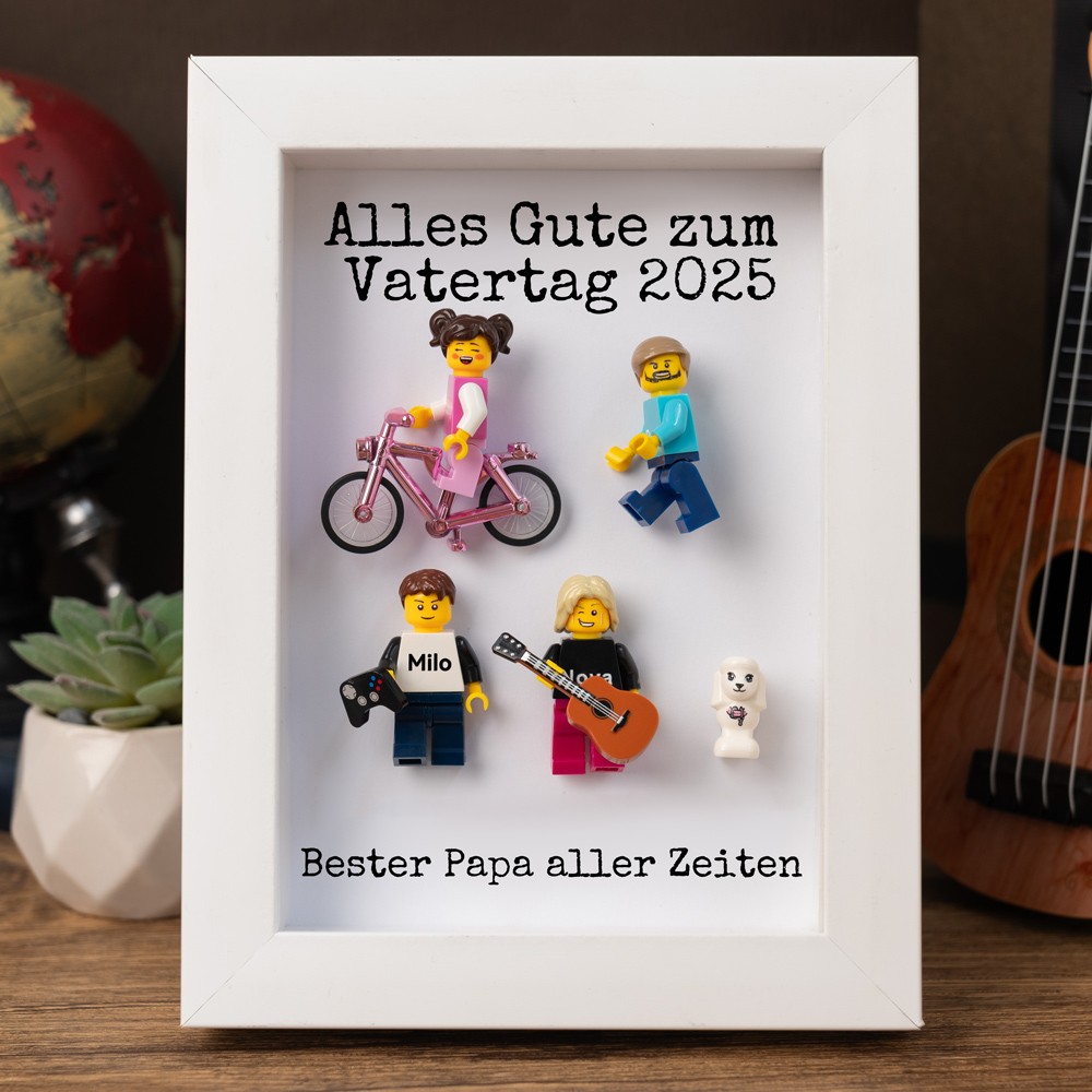 Personalisierte Kleine Figur mit Rahmen für Papa Vatertag Geschenk
