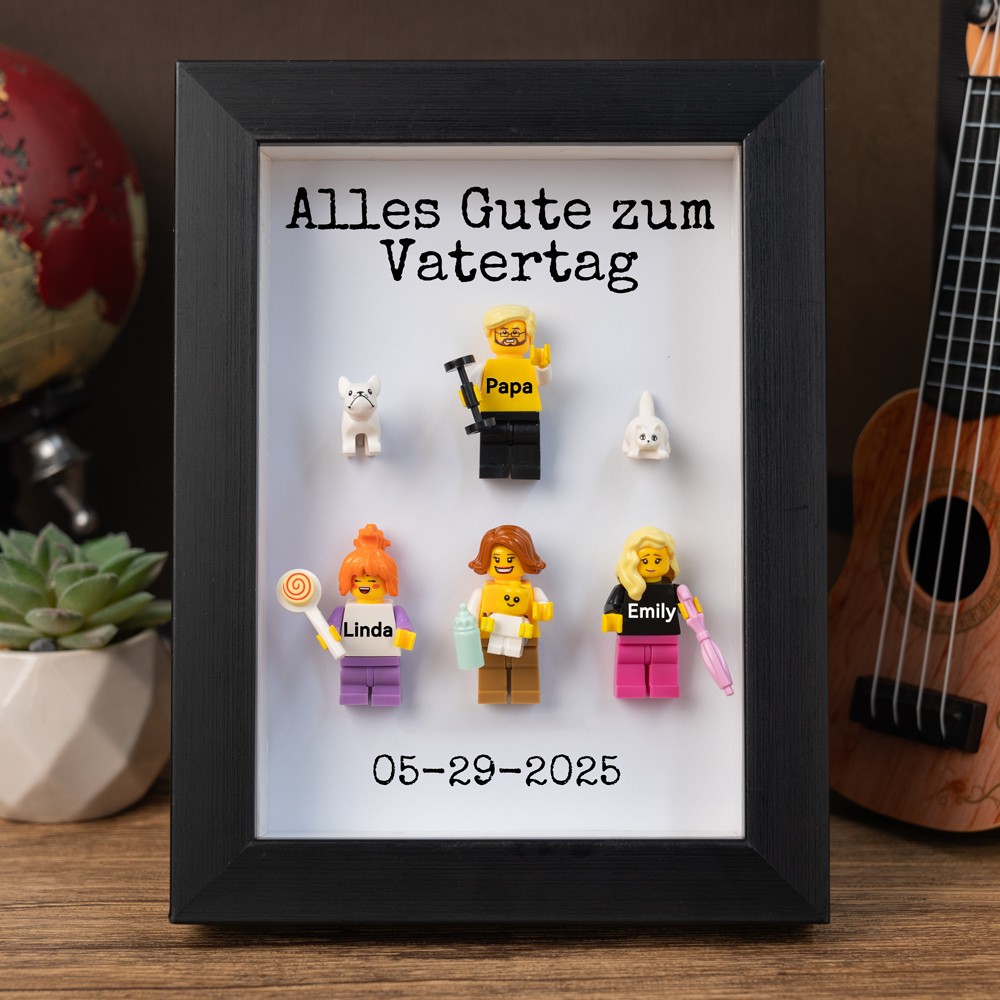 Personalisierte Kleine Figur mit Rahmen für Papa Vatertag Geschenk
