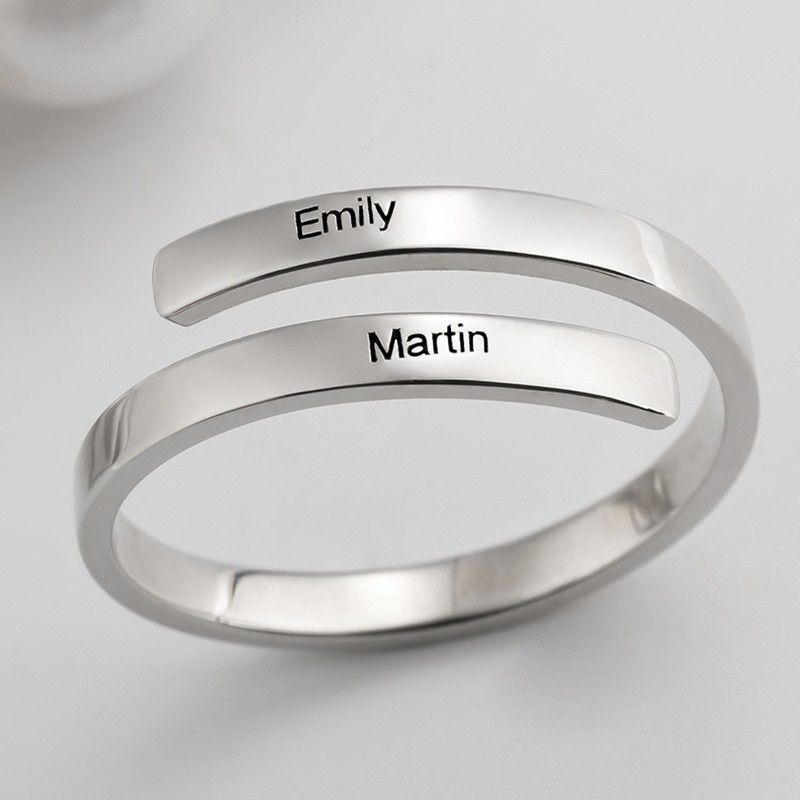 Personalisierter Initial-Stapelring | Benutzerdefinierter Briefring aus Sterlingsilber