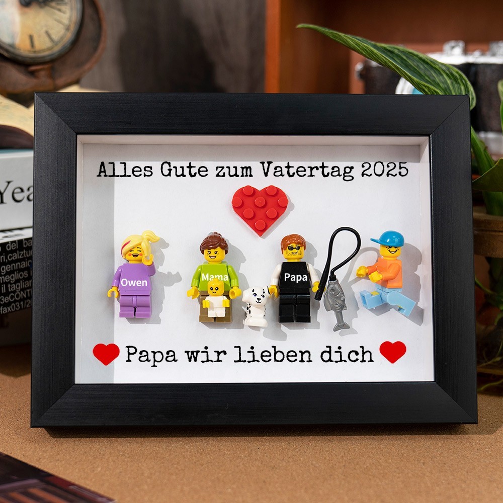 Personalisierte Kleine Figur mit Rahmen für Papa Vatertag Geschenk