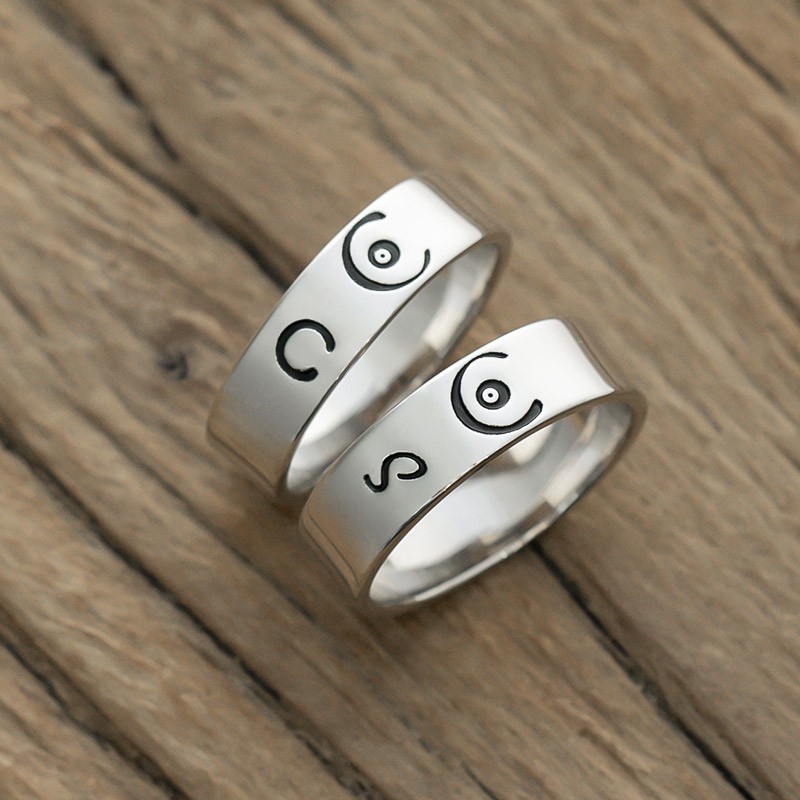 Personalisierter passender Ring Bester Freund Brüste Stapelring 2er Set