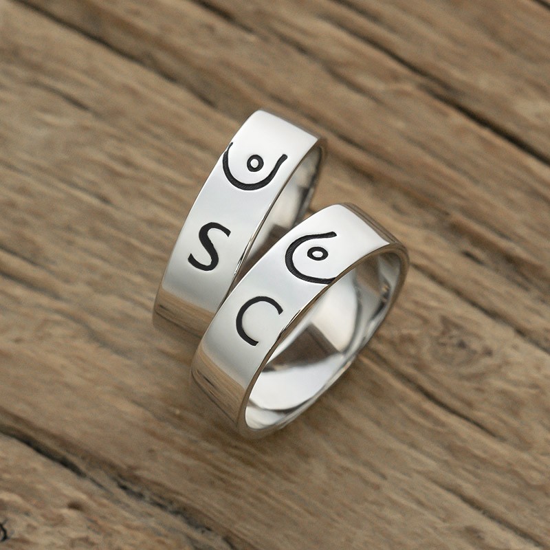 Personalisierter passender Ring Bester Freund Brüste Stapelring 2er Set