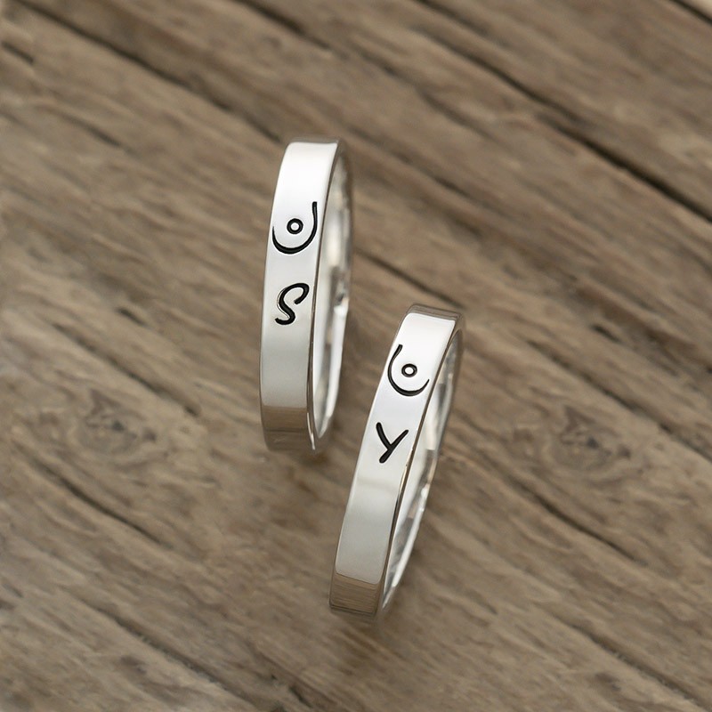 Personalisierter passender Ring Bester Freund Brüste Stapelring 2er Set