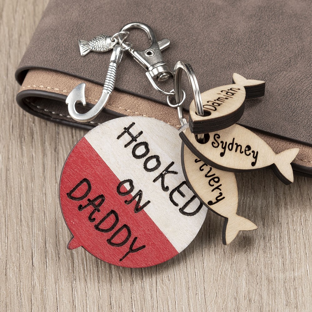 Vatertagsgeschenk Personalisierte Angeln Schlüsselanhänger Wir sind süchtig nach Papa Papa Opa