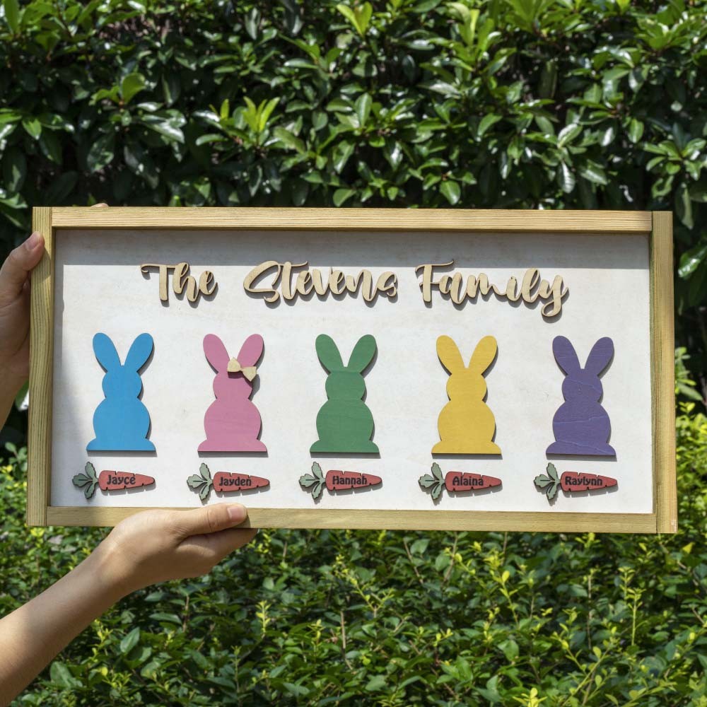 Ostern Peeps Zeichen personalisierte gravierte Name Holzhase Wohnkultur Opa Oma Geschenk