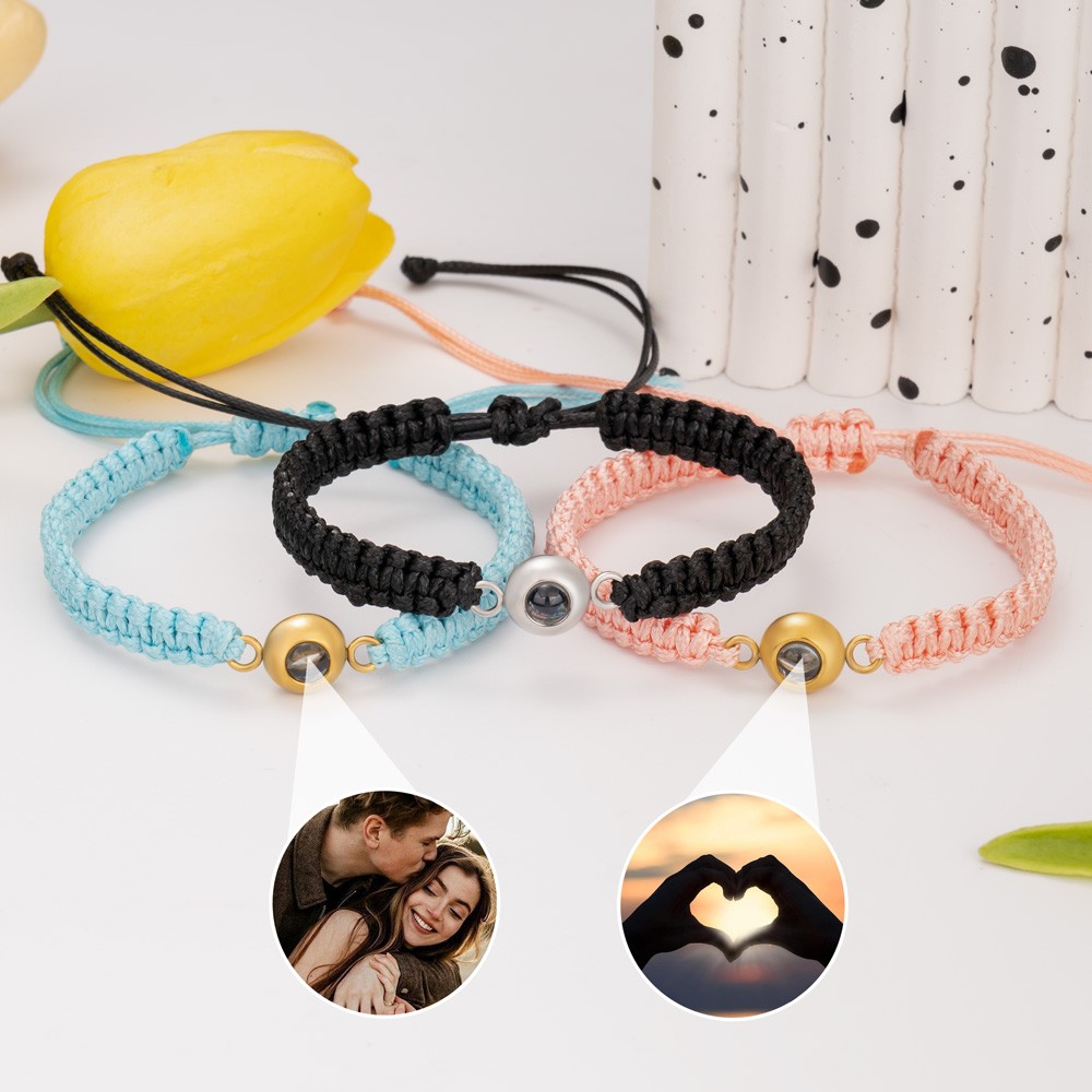Personalisiertes Memorial-Fotoprojektions-Charm-Armband, Valentinstag-Geschenkideen