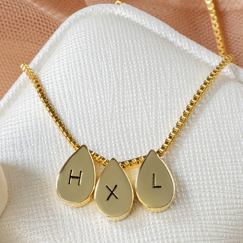 18K Vergoldung 18K Rosévergoldung Personalisierter Name Gravur Initial Neckalce