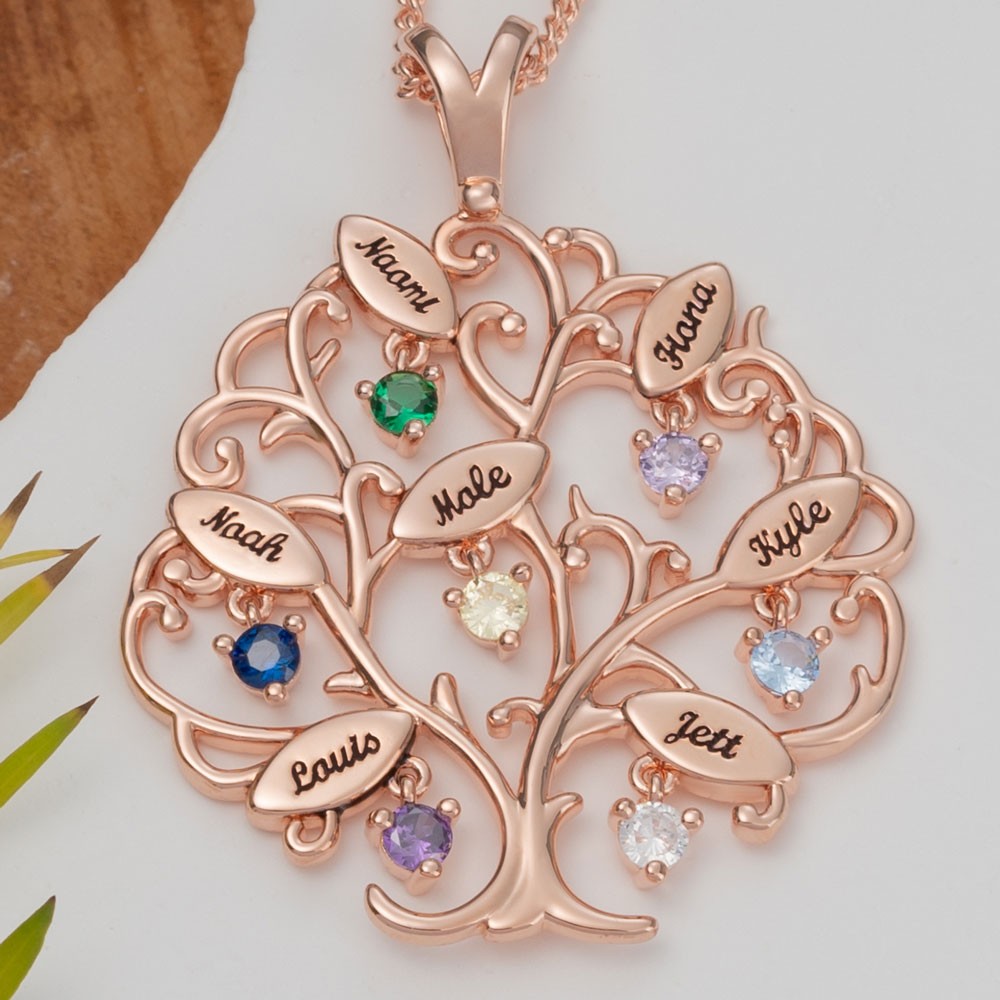 Personalisierte Stammbaum-Halsketten als Geschenk zum Muttertag