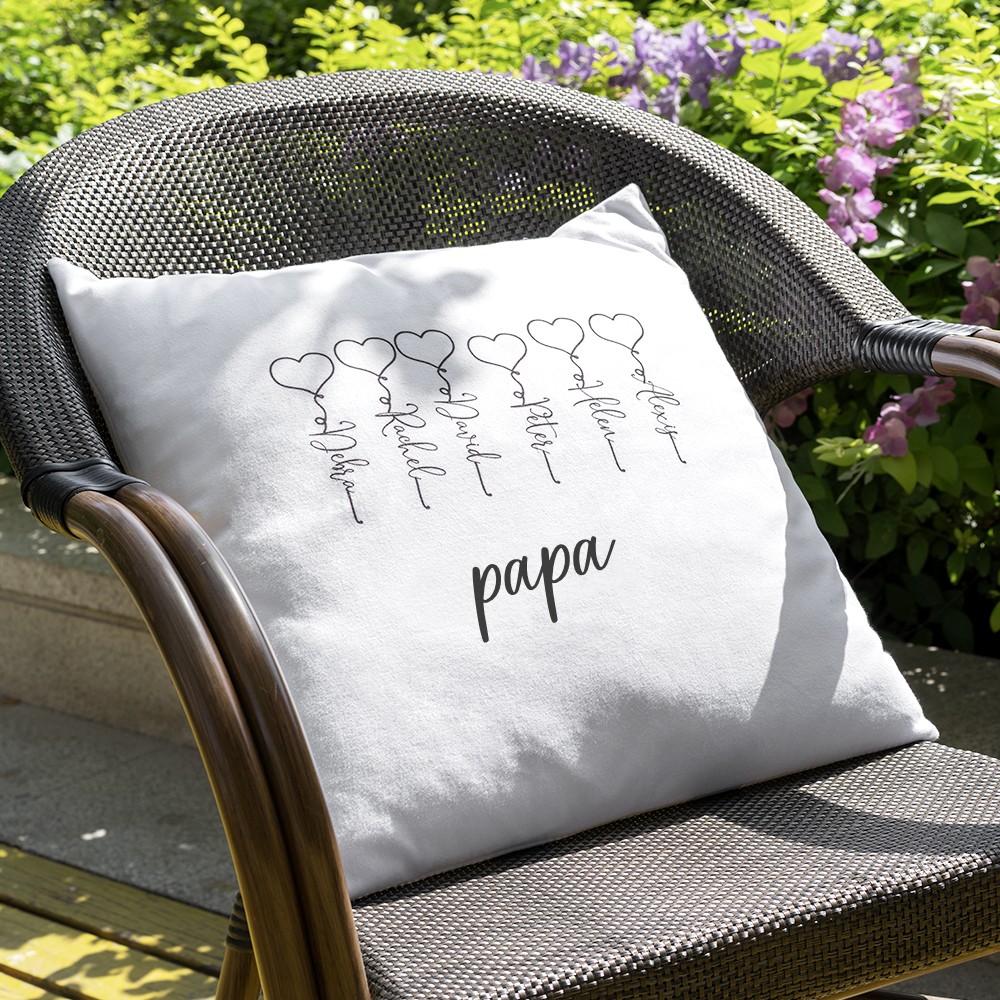 Personalisierte Familienkissen Gravur 1-16 Namen Vatertagsgeschenk