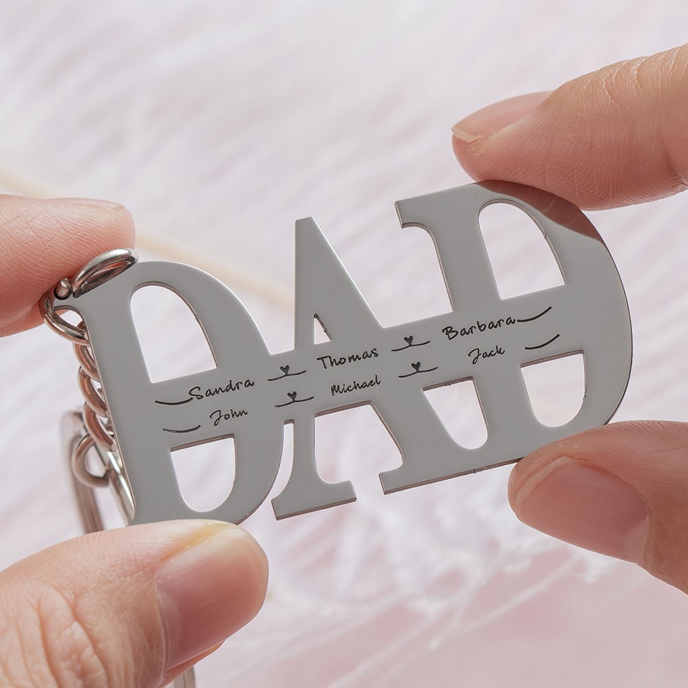 Vatertagsgeschenk personalisierte Papa Puzzle Name Gravur Schlüsselanhänger
