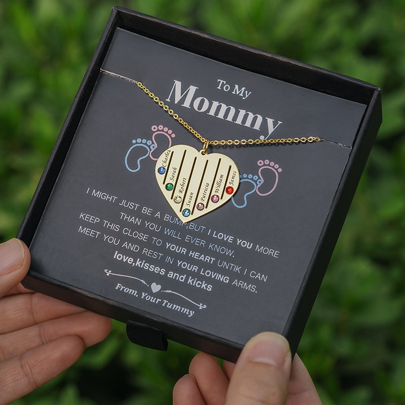 Personalisierte Familie 1-7 Geburtssteine ​​und Namenskette zum Geschenk meiner Mutter